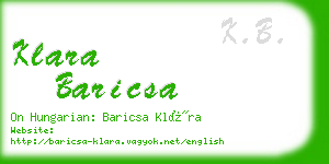 klara baricsa business card